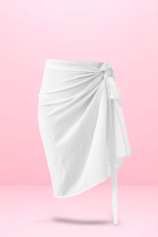 Bağlamalı Pareo 70x140 cm Beyaz